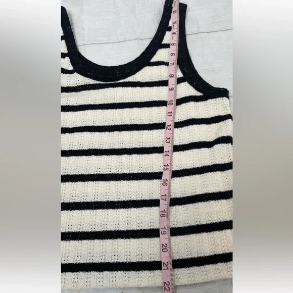 NEW‎ H&M black cream striped woven knit tank top & pant trousers Woman’s Size M - Picture 13 of 16